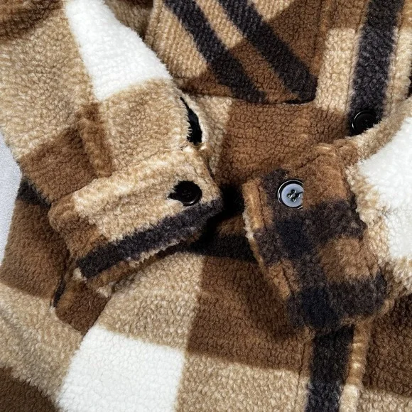 Stoic MTN High Pile Fleece Jacket Women Large Lined Button Up Warm Cozy-EUC - Picture 9 of 9